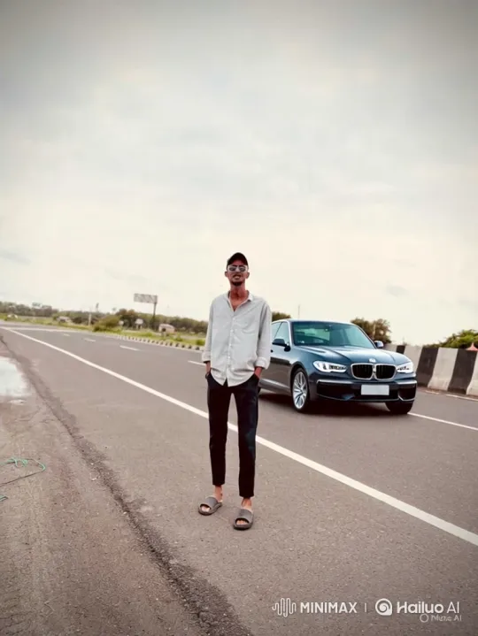 Young Man Meets Modi-like Figure on Highway – AI Generated Video | Hailuo AI