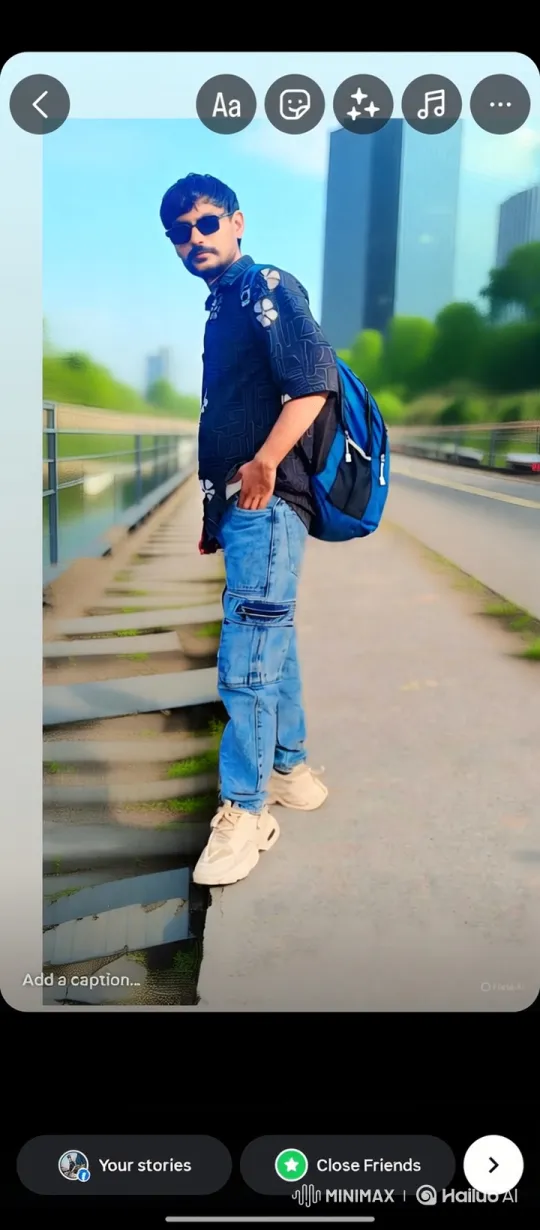 Urban Meeting: Man Greeted by Sunny Deol Lookalike – AI Generated Video | Hailuo AI
