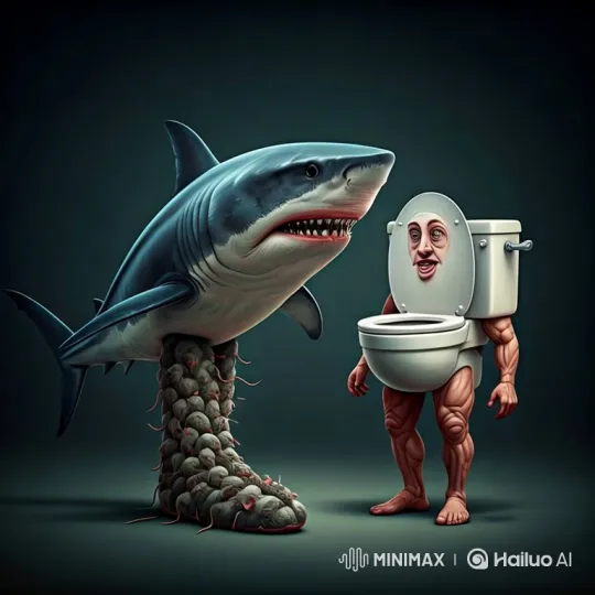 Surreal Fight: Shark vs. Anthropomorphic Toilet – AI Generated Video | Hailuo AI