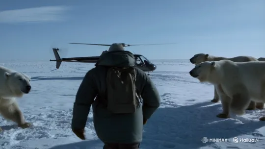 Helicopter Rescue Amidst Polar Bears in Siberia – AI Generated Video | Hailuo AI