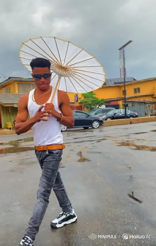 Stylish Man Enters Luxury Car Amidst Urban Rain – AI Generated Video | Hailuo AI
