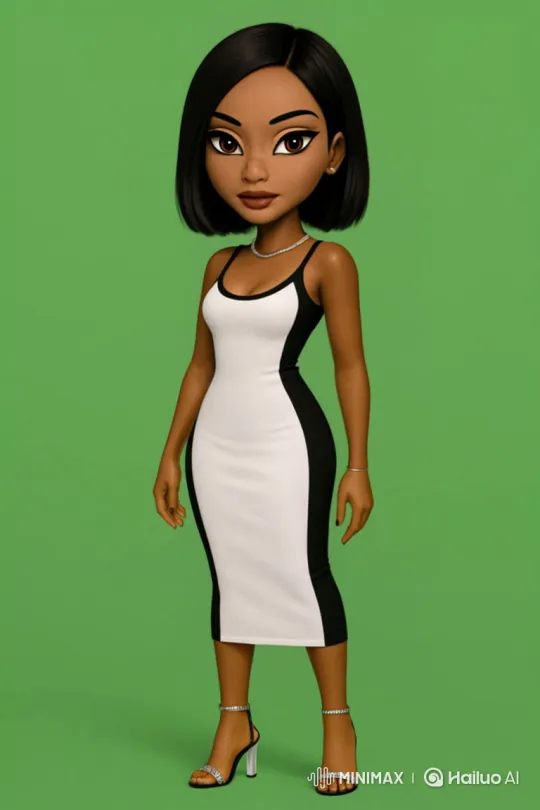 Stylized Woman in Chic Dress Walks Gracefully – AI Generated Video | Hailuo AI