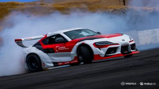 Toyota Supra Drifts Aggressively on Paved Track – AI Generated Video | Hailuo AI