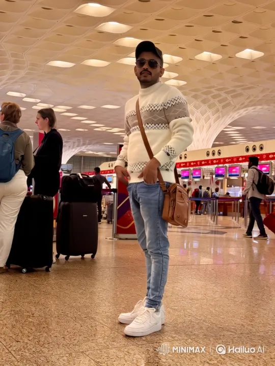 Political Figure Meets Man at Bustling Airport Terminal – AI Generated Video | Hailuo AI