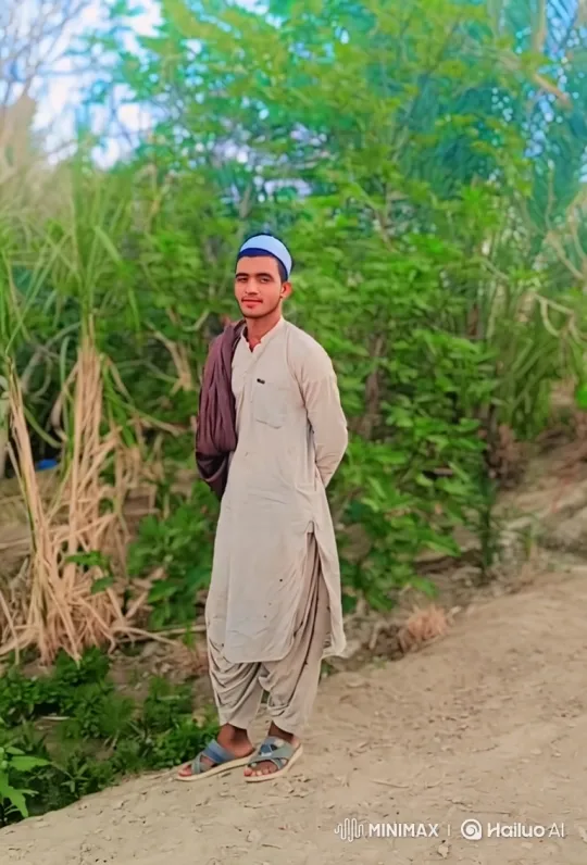 Young Man in Nature, Gazing Calmly Amidst Gentle Breeze – AI Generated Video | Hailuo AI