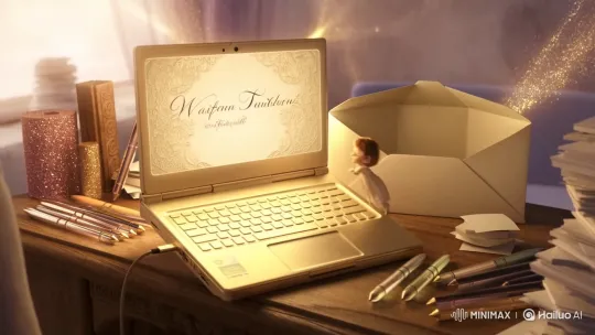 Miniature Girl Designs Giant Magical Wedding Card – AI Generated Video | Hailuo AI