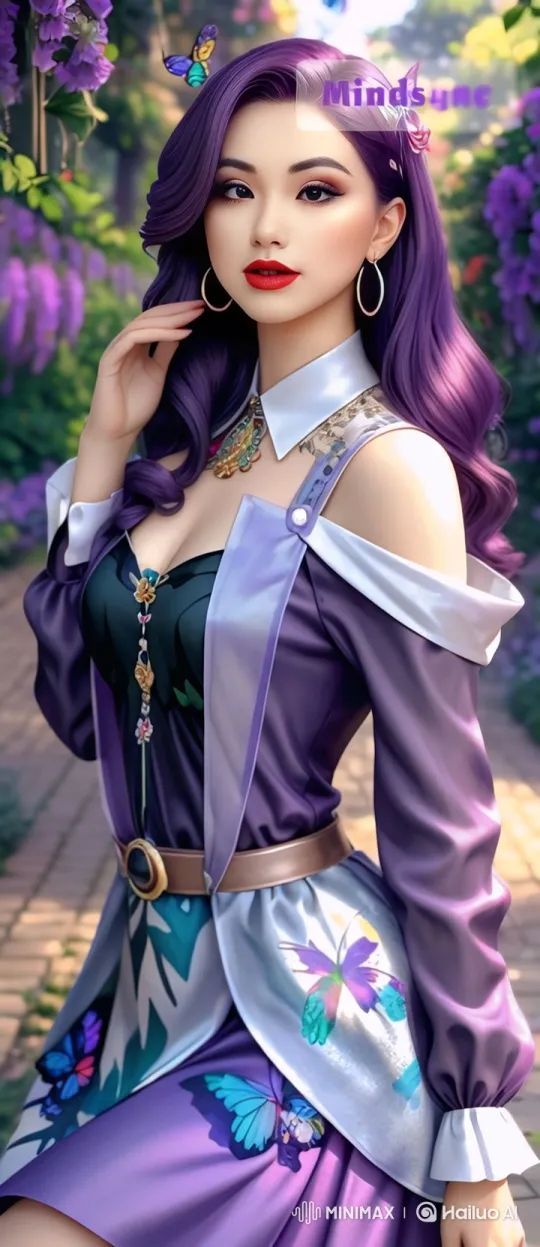 Elegant Woman in Garden Embraces Tranquility – AI Generated Video | Hailuo AI