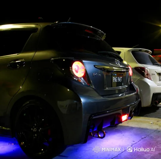 Modified Hatchback with Cool Flame Burst – AI Generated Video | Hailuo AI