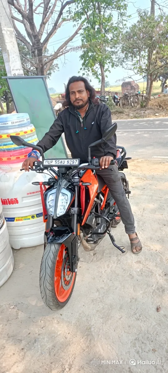 Man Rides Motorcycle Down Paved Road – AI Generated Video | Hailuo AI