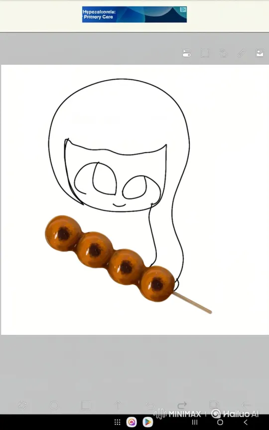 Animated Girl Eats Rice Balls in Digital Drawing Video – AI Generated Video | Hailuo AI