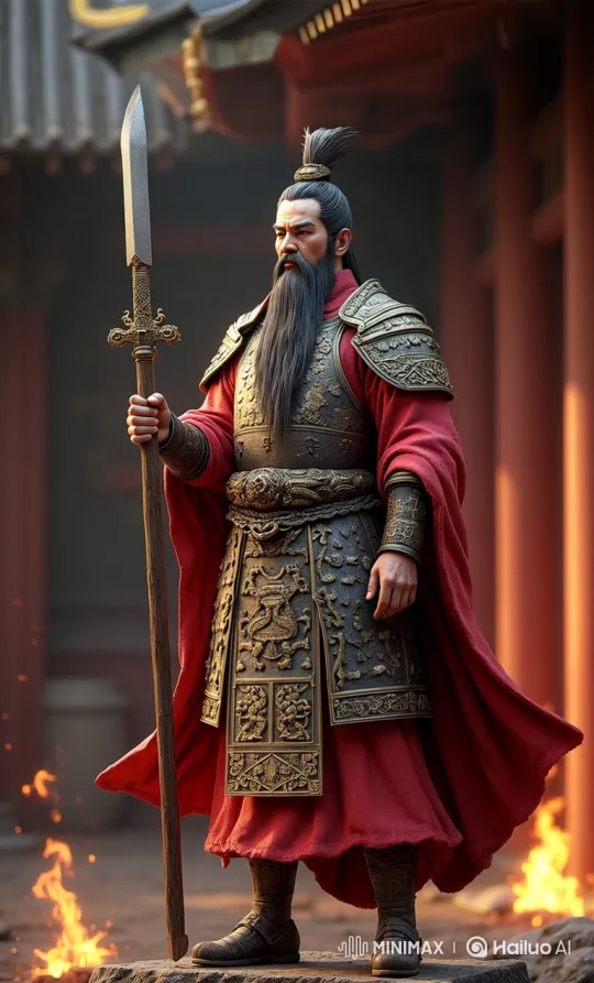 Magical Scene with Flaming Ground and Majestic Character – AI Generated Video | Hailuo AI