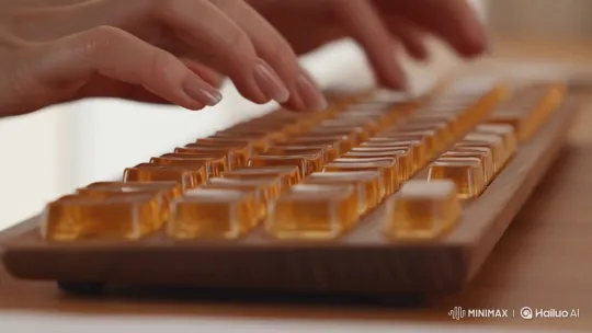 Honey-Themed Keyboard Typing ASMR Video – AI Generated Video | Hailuo AI