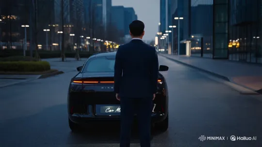 Confident Man Drives Away in MINIMAXROO Car – AI Generated Video | Hailuo AI