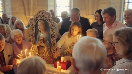 Faithful Devotion at Our Lady of Dávila Statue – AI Generated Video | Hailuo AI
