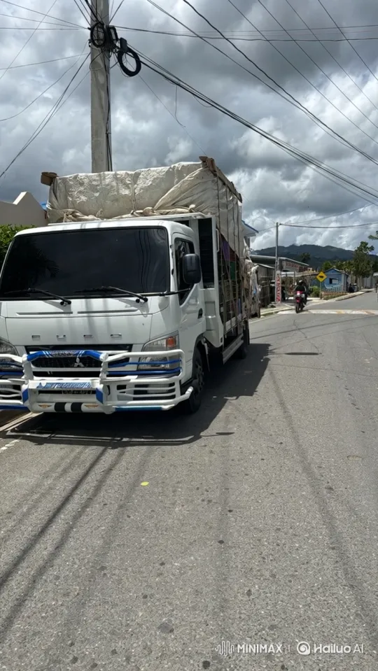White Cargo Truck Lowering Its Suspension – AI Generated Video | Hailuo AI