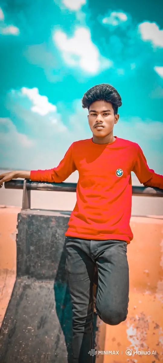 Young Man Shares Serene Moment on Bridge at Golden Hour – AI Generated Video | Hailuo AI