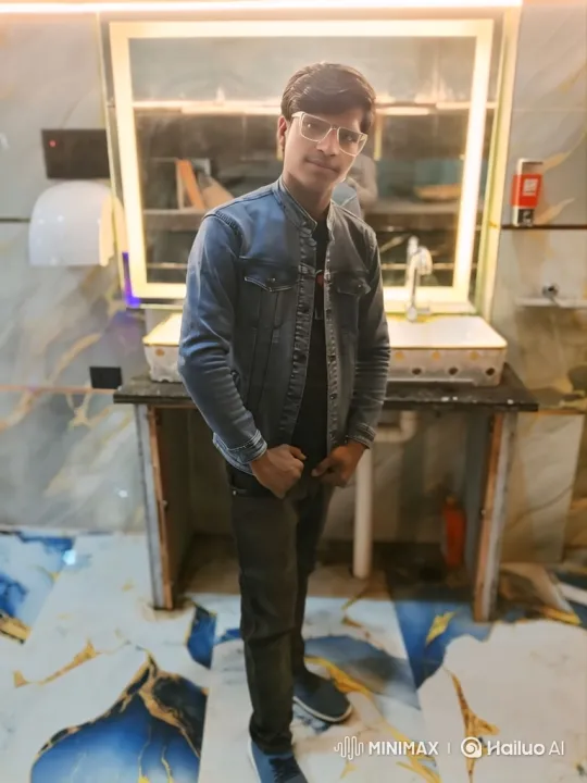 Young Man Poses in Modern Washroom with Unique Design – AI Generated Video | Hailuo AI
