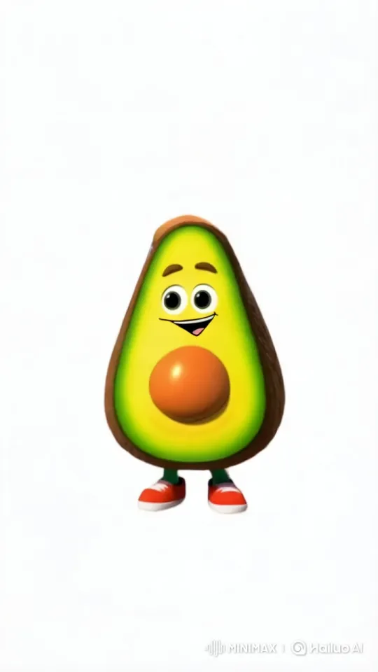 Animated Avocado Working Cheerfully at Office Desk – AI Generated Video | Hailuo AI