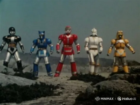Five Robots Perform Synchronized Dance on Rocky Landscape – AI Generated Video | Hailuo AI
