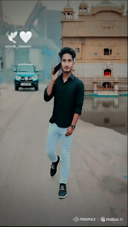 Young Man Ends Call, Heads to Blue SUV – AI Generated Video | Hailuo AI