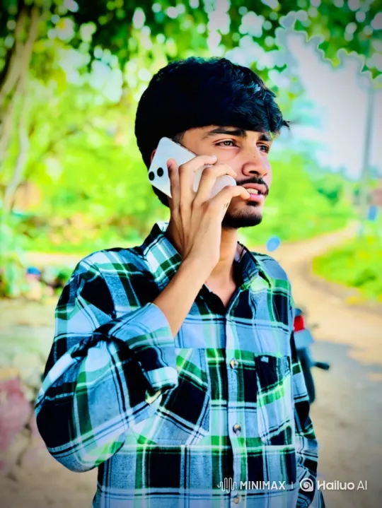 Young Man on Phone Call in Nature Setting – AI Generated Video | Hailuo AI