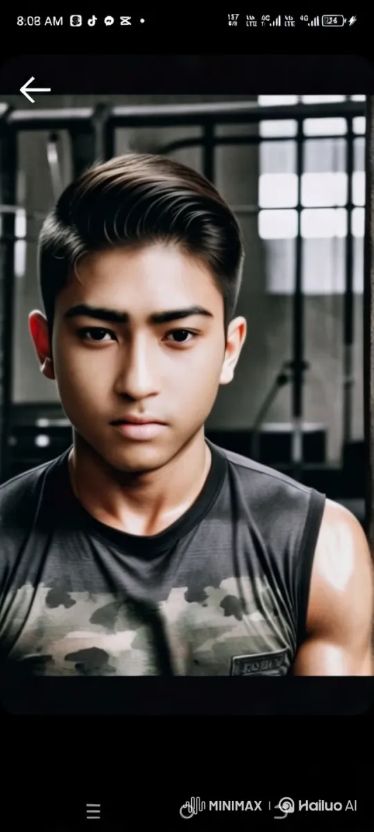Gym Atmosphere with Focused Young Man – AI Generated Video | Hailuo AI