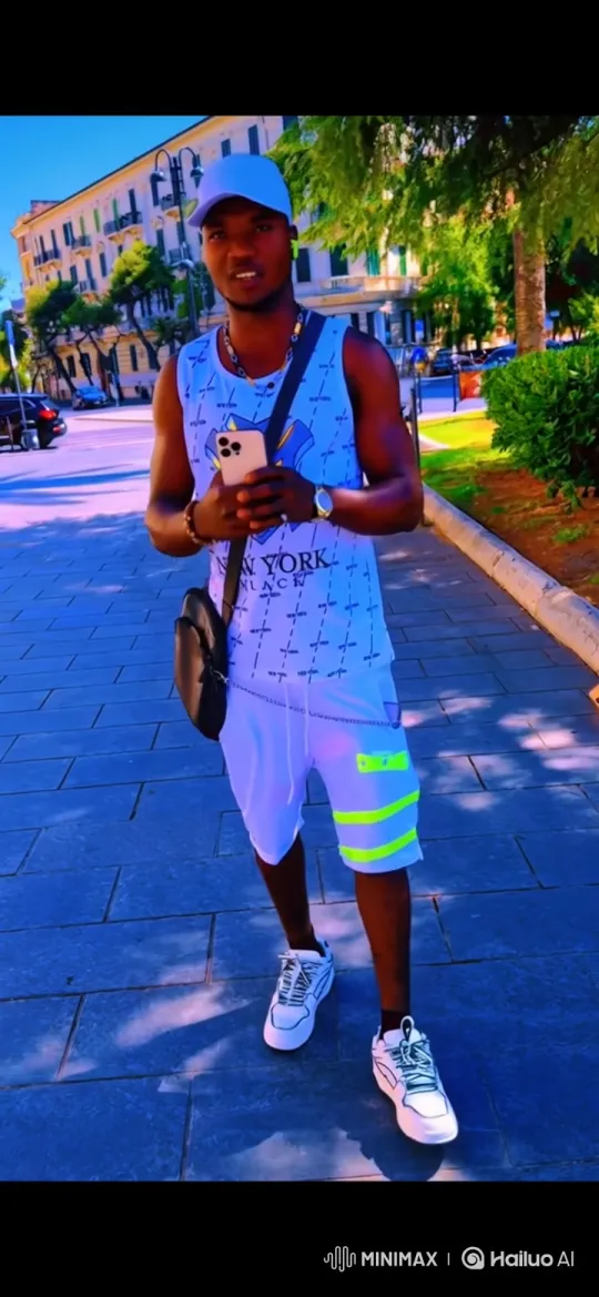Young Man Transforms into Digital Aura on City Promenade – AI Generated Video | Hailuo AI