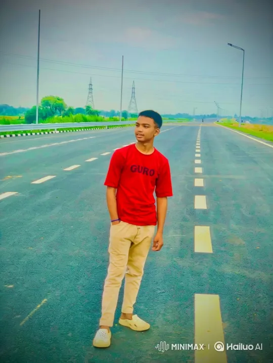 Young Man Greeted by Formal-Dressed Man on Empty Highway – AI Generated Video | Hailuo AI