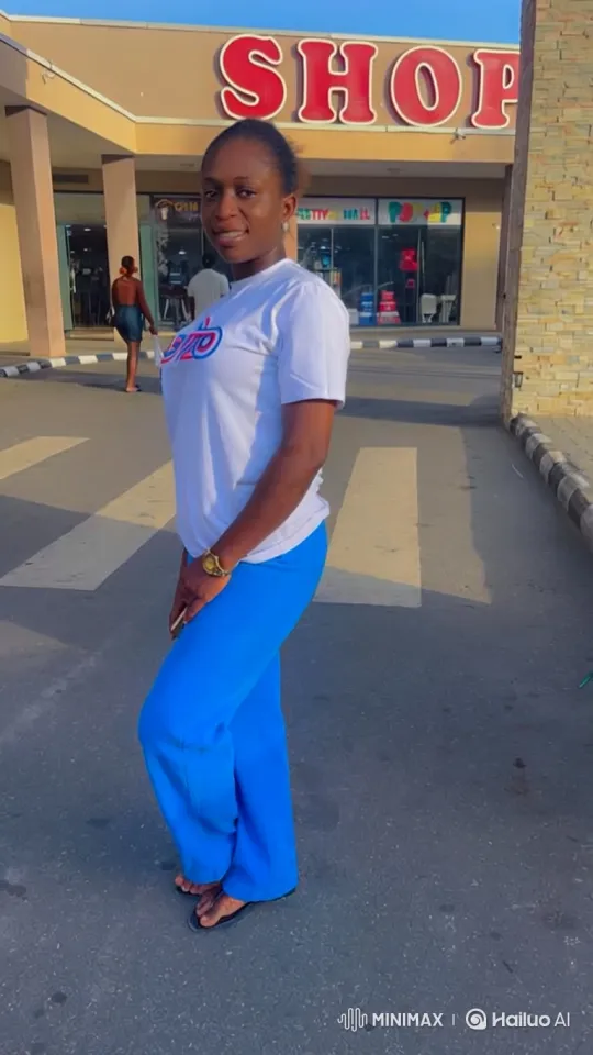 Woman in White T-Shirt Drives Away from Parking Lot – AI Generated Video | Hailuo AI