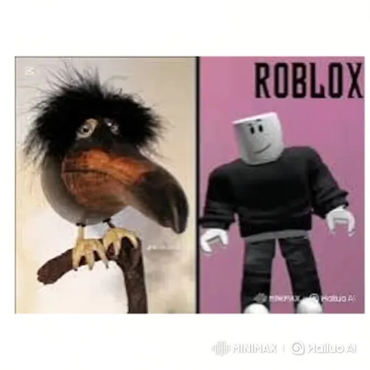 Bird Sculpture vs. Roblox Avatar: Cosmic Battle and Power-Up – AI Generated Video | Hailuo AI