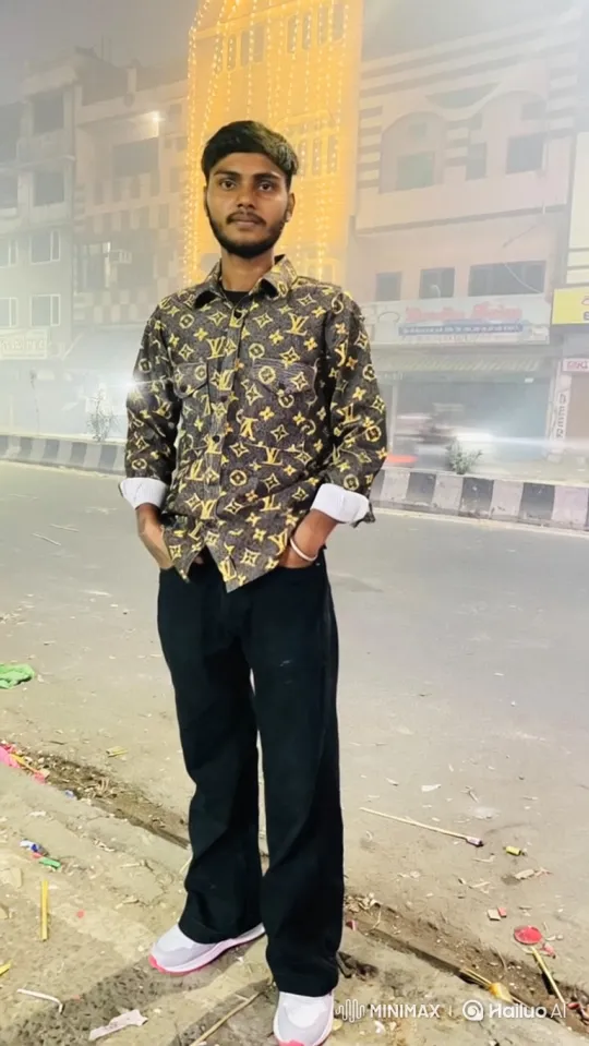 Young Man Meets Figure Resembling Modi in Hazy City Night – AI Generated Video | Hailuo AI