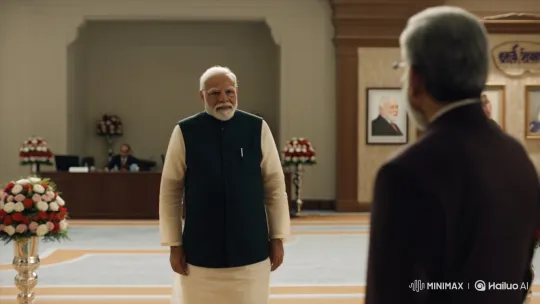 Prime Minister Modi's Formal Handshake in Dignified Setting – AI Generated Video | Hailuo AI