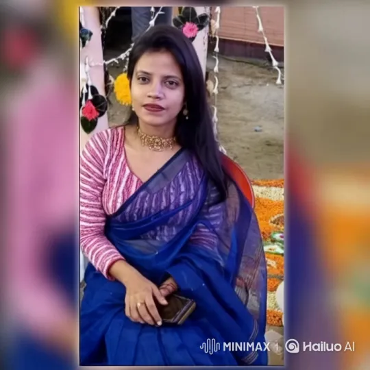 Graceful Woman in Blue Saree in Festive Live2D Animation – AI Generated Video | Hailuo AI