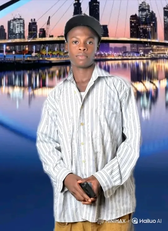 Young Man Reflects with Phone in Digital Cityscape – AI Generated Video | Hailuo AI
