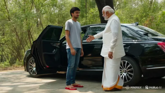 Young Man Meets Indian Prime Minister in Realistic Scene – AI Generated Video | Hailuo AI