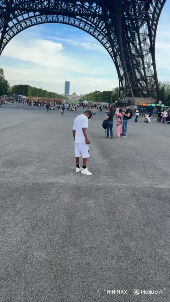Man Enters Sports Car at Eiffel Tower Plaza – AI Generated Video | Hailuo AI