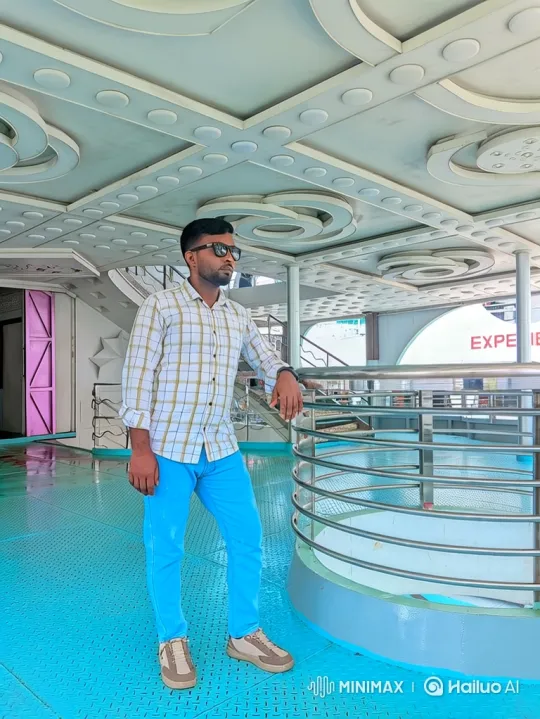 Young Man Levitates on Modern Deck with Geometric Ceiling – AI Generated Video | Hailuo AI