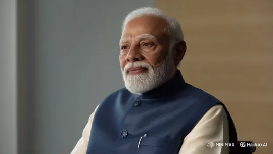 Indian Prime Minister Narendra Modi's Formal Portrait – AI Generated Video | Hailuo AI