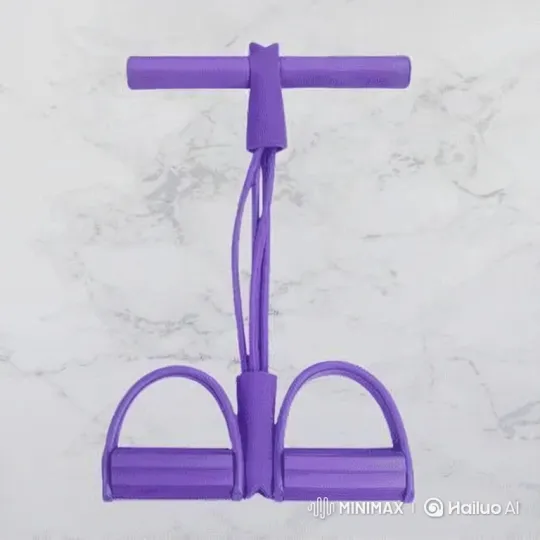 Full-Body Workout with Purple Resistance Band – AI Generated Video | Hailuo AI