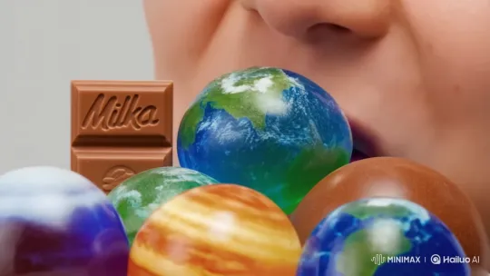 Planet Jellies and Milka Chocolate ASMR – AI Generated Video | Hailuo AI