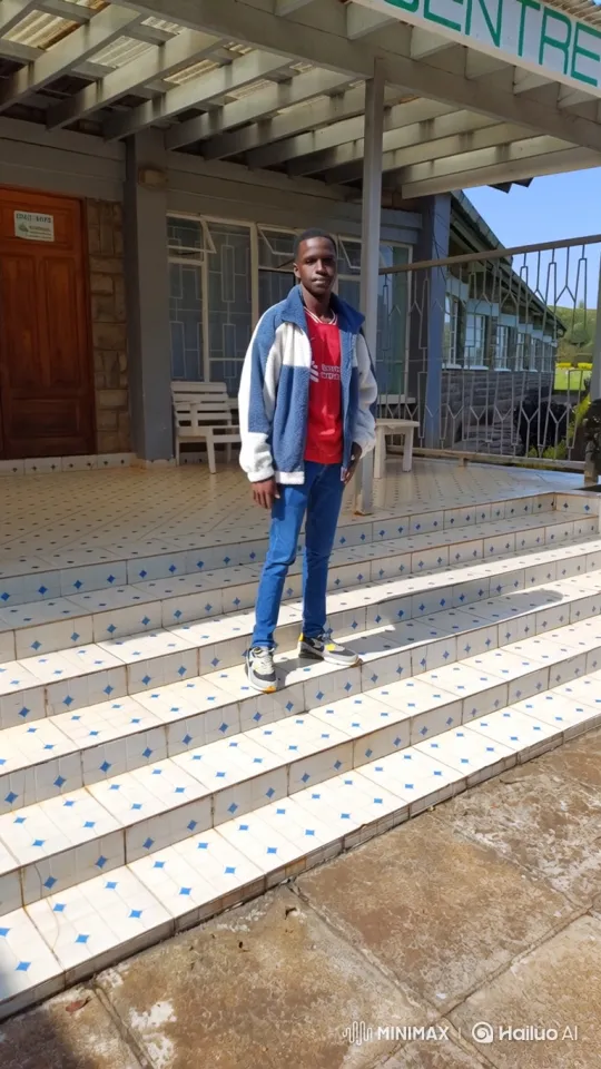 Young Black Man Stands Calmly on Steps – AI Generated Video | Hailuo AI