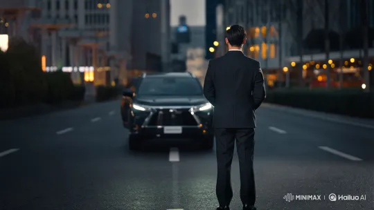 Confident Man Drives Fortuner Legend on Urban Street – AI Generated Video | Hailuo AI