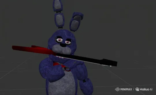 Bonnie the Rabbit's Slow Mechanical Walk with Guitar – AI Generated Video | Hailuo AI