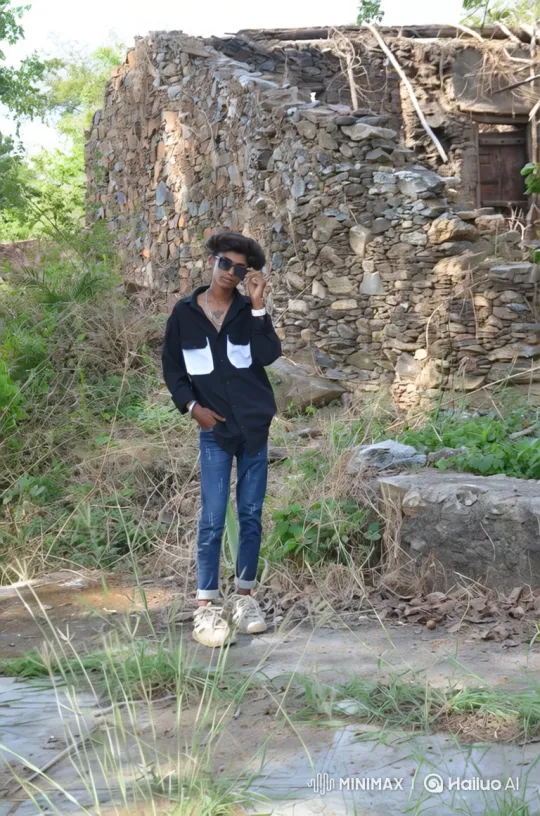 Young Man Poses in Ruins, Exudes Confidence – AI Generated Video | Hailuo AI