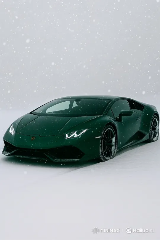 Winter Landscape: Man Destructively Carves Sports Car – AI Generated Video | Hailuo AI