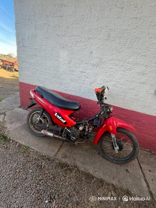 Custom Red Moped Mimics Air Suspension Lowering – AI Generated Video | Hailuo AI