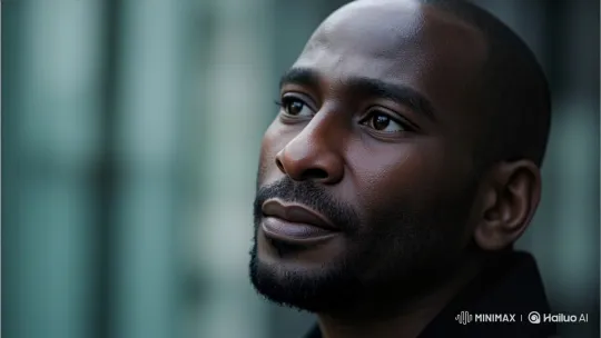 Black Man's Contemplative to Content Transformation – AI Generated Video | Hailuo AI