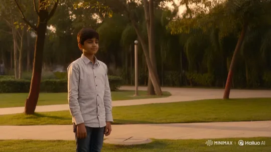 Golden Hour Park Encounter: Boy and Pakistani Girl's Smile – AI Generated Video | Hailuo AI