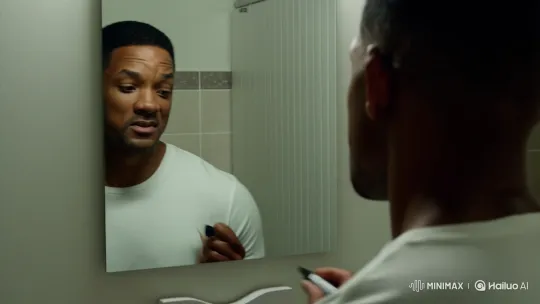 Will Smith Writes on Mirror with Hailuo 02 Marker – AI Generated Video | Hailuo AI