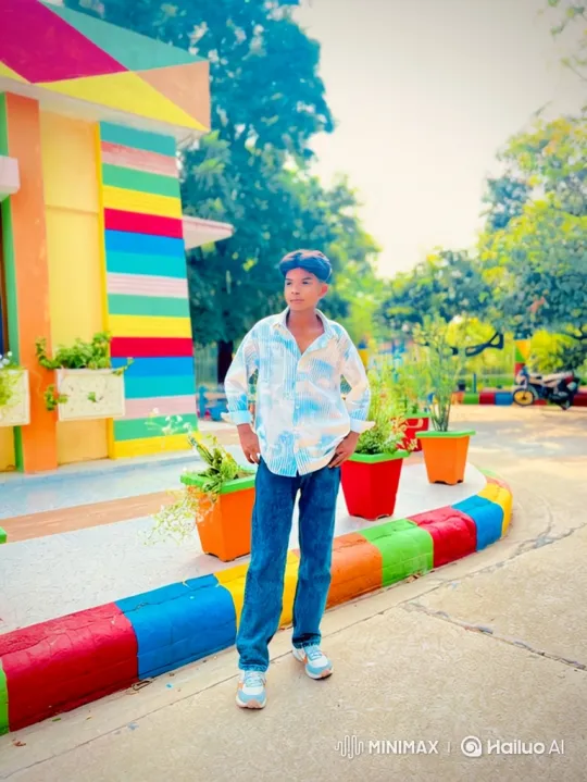 Young Man Meets Narendra Modi in Colorful Park Setting – AI Generated Video | Hailuo AI